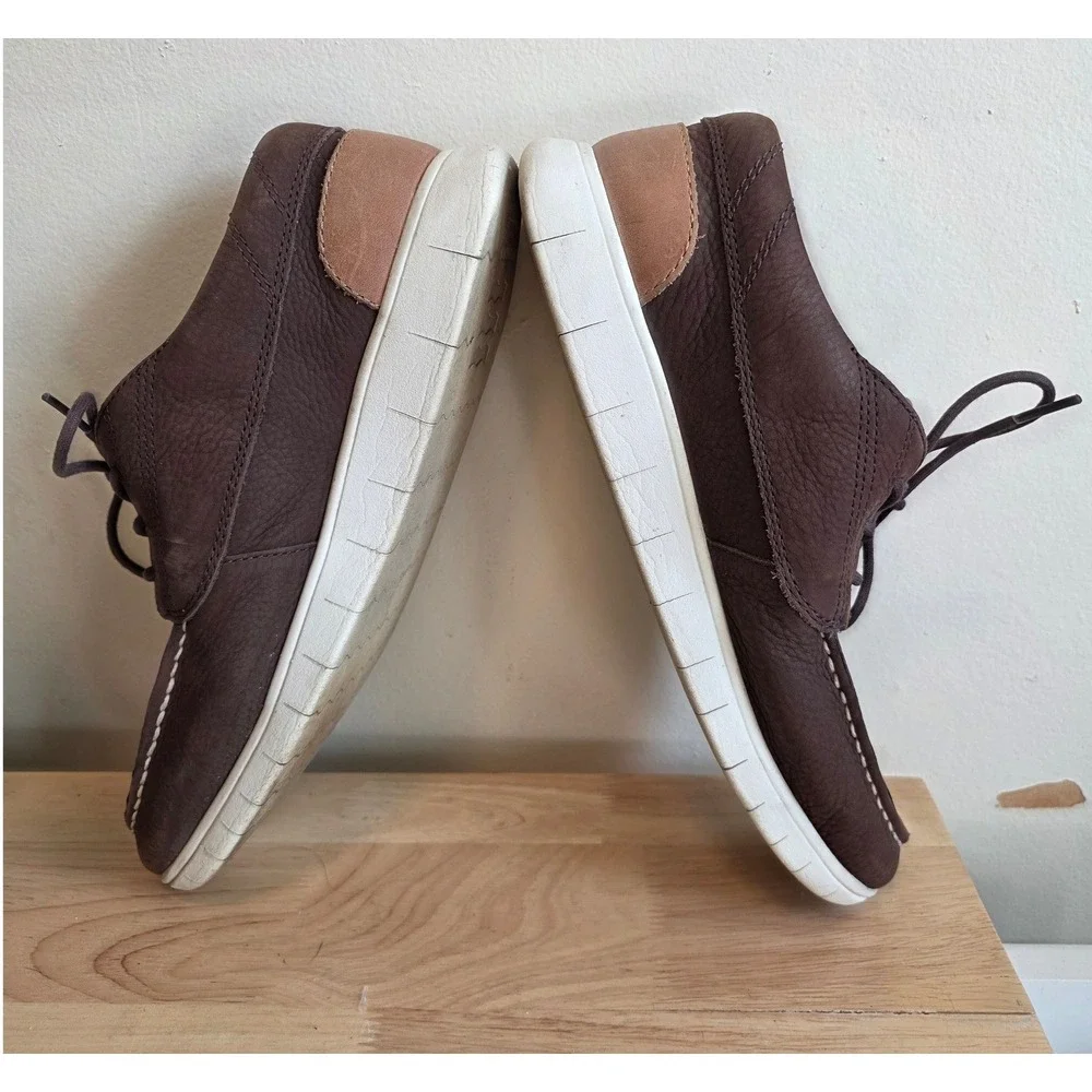 Sperry Mens 9 Plushwave Boat Shoes Brown Leather STS22671 Moc Toe Casual